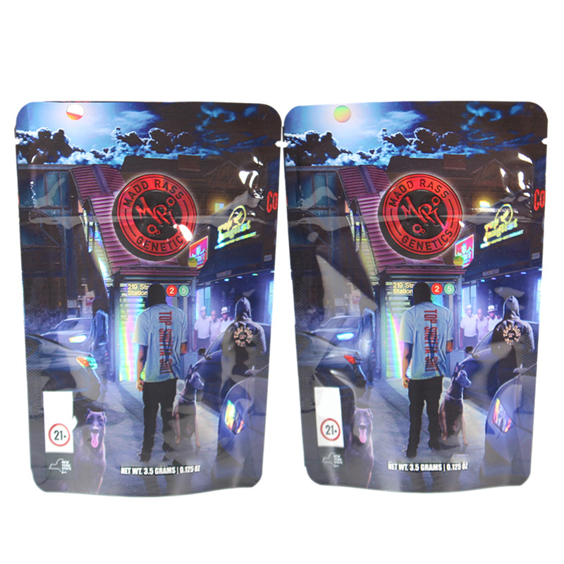 Custom Print Packaging Bag hologram pouch bag Glossy ZipLock Custom Print Packaging Bag Stand Up pouch