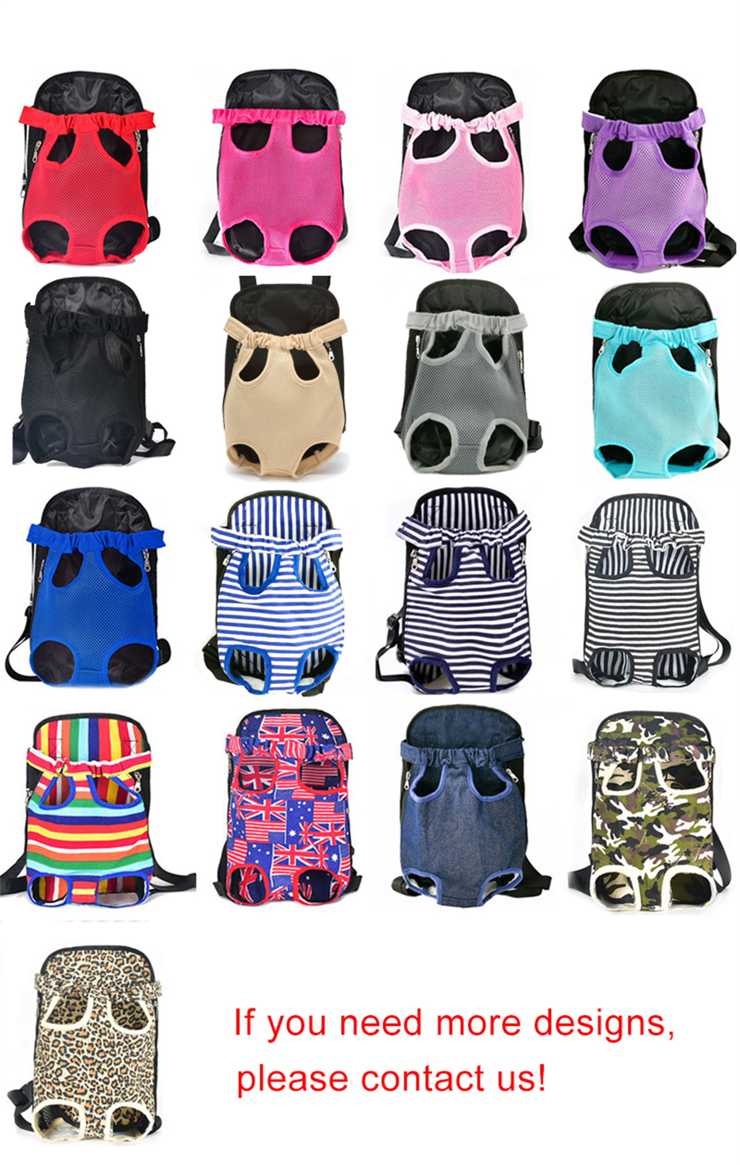 Colorful private label adjustable hiking travel outdoor portable dog front shoulder carrier dog carrier backpacks