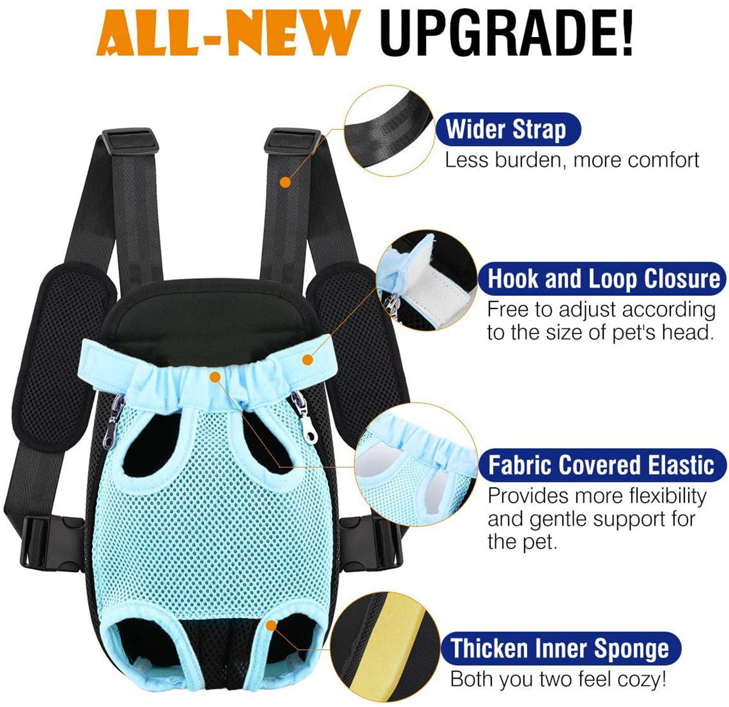 Colorful private label adjustable hiking travel outdoor portable dog front shoulder carrier dog carrier backpacks