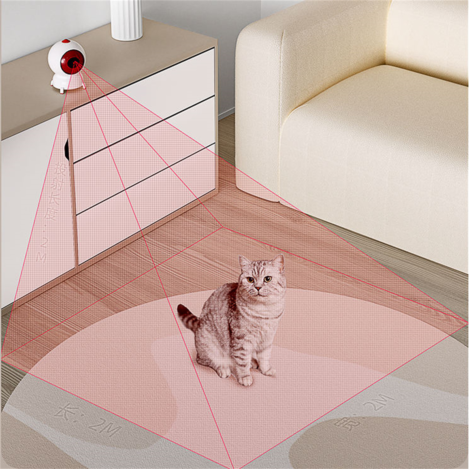 Color change cat interactive red laser pointer chaser toys automatic 360 degree pet cat toy