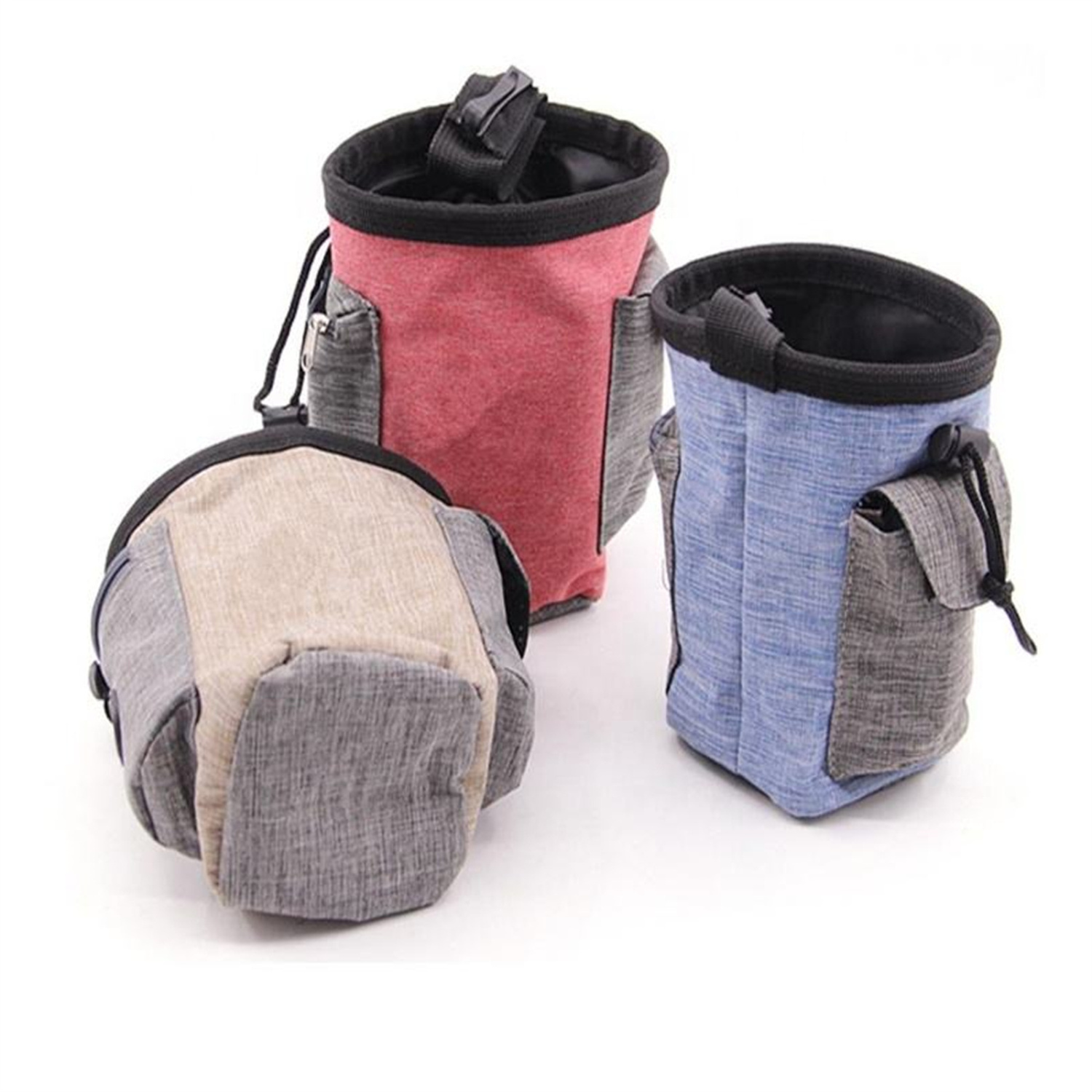 portable pet accessories dog treat training pouch side bag with poop bag dispenser waist pouch