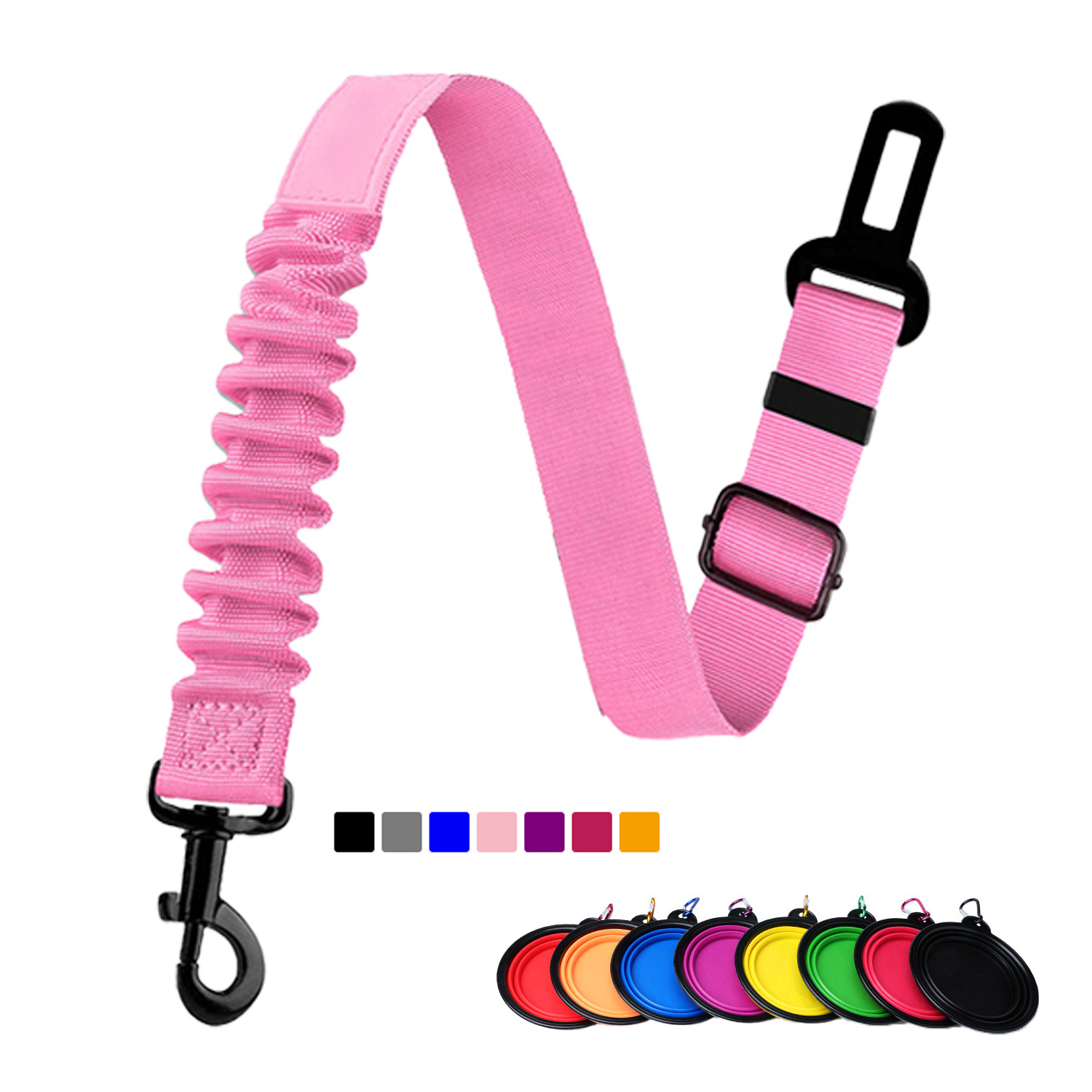 quick easy installation adjustable length  nylon pet leashes safety dog car seat belt for travel