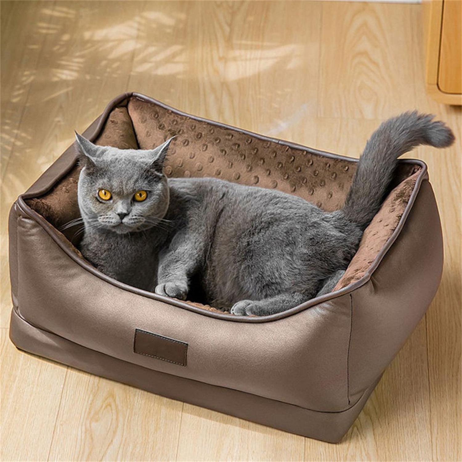 electric heating constant temperature pet bed soft warm winter house cat cave puppy dog bed anti slip heated pet bed