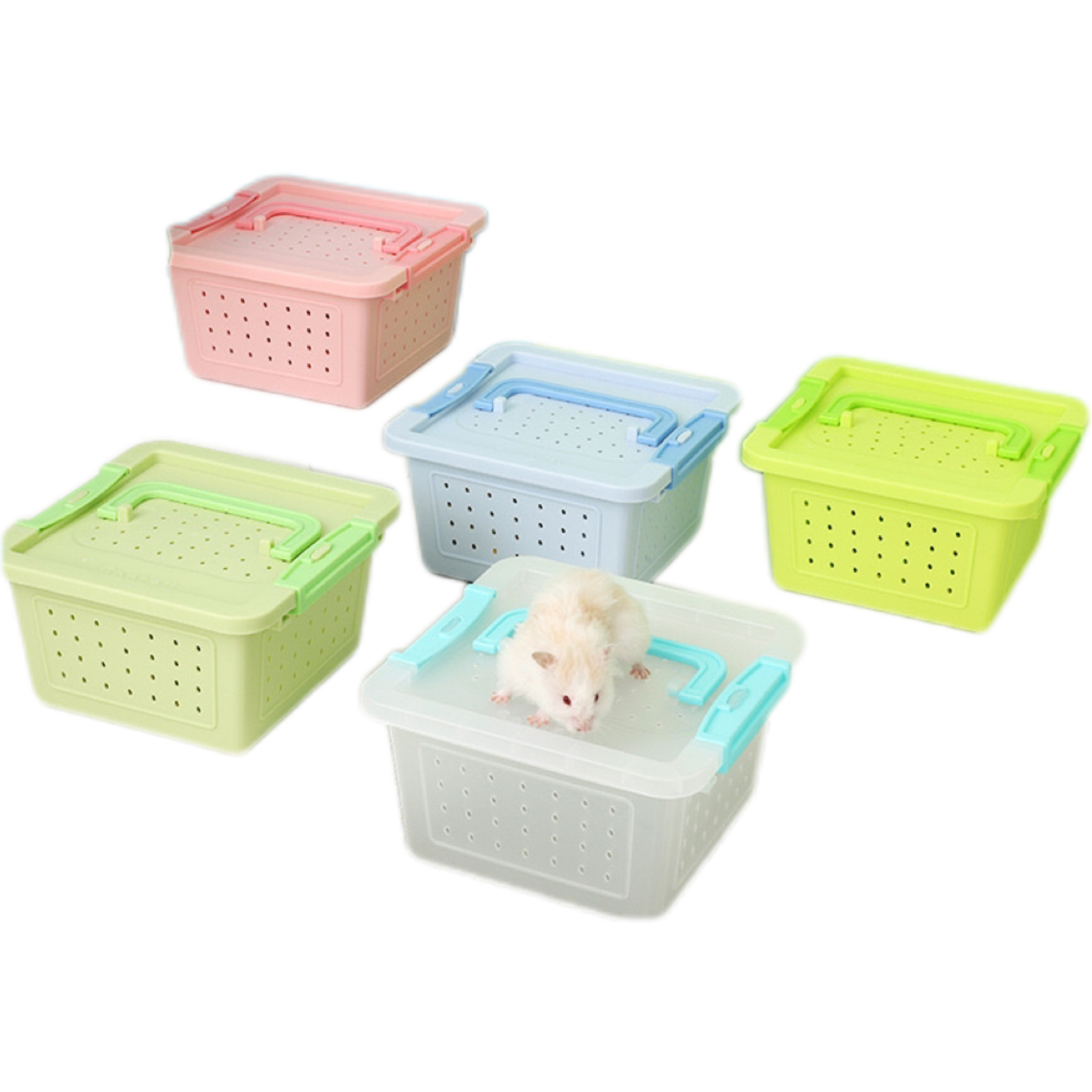 Large Plastic Nest Carrier Transport Box for Small Animals Safe Hamster Guinea Pig Hedgehog Nesting Cage