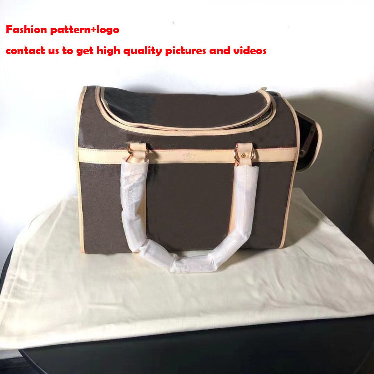 Luxury Designer Pet Carrier for small pets Dog Tote Classic Leather Dog Carry Bag Fashionable Cat Carrier Bag Pet Accessories