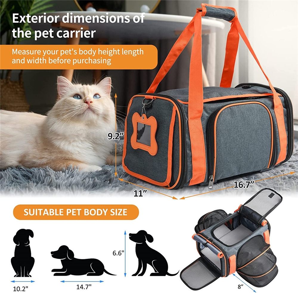 Pet Carrier Airline Approved for Small Dogs & Cats Puppy Up to 14 LBS Airline Approved Dog Carrier