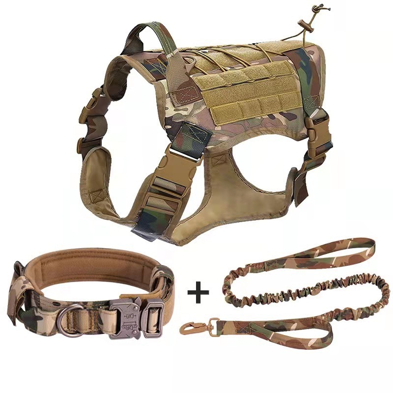 2023 Large Dog Harness Pet German Shepherd K9 Malinois Training Vest Tactical Dog Harness And Leash Set For Dogs Accessories