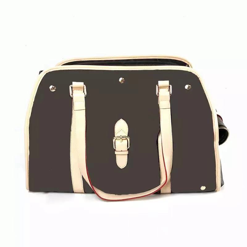 Luxury Pet Dog Carrier Cat Carry Bag Classic Presbyopia Leather Puppy Handbag Outdoor Travel Foldable Pet Carry Bag A-316