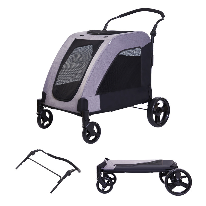 2023hot sell Luxury  large folding outdoor pet dog stroller wagon 3 in 1 for puppy