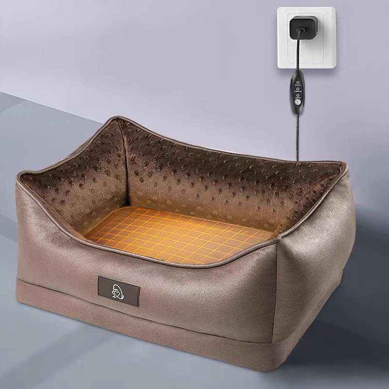 Electric Heating constant temperature Extra Pet Bed Soft Warm Winter House Cat Cave Puppy Dog Bed Anti Slip Heated Pet Bed