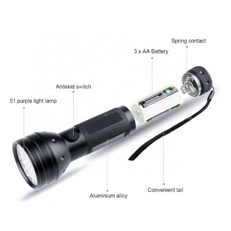 UV Light Handheld Blacklight, UV Flashlight Black Light Detector for Pet Urine, Stains, Bed Bug and Scorpions,