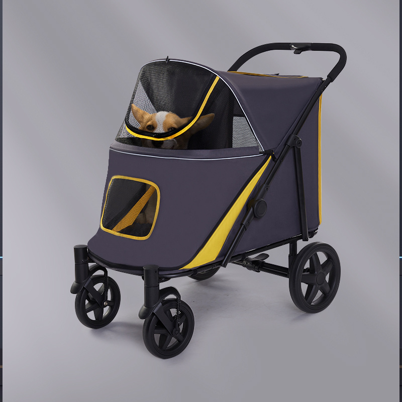 wholesale portable pet stroller for big dog large dogs stroller with multiple mesh mindow