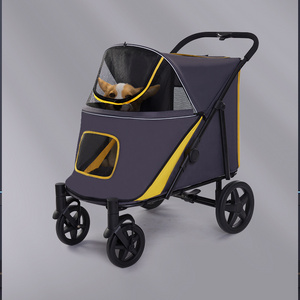 wholesale portable pet stroller for big dog large dogs stroller with multiple mesh mindow