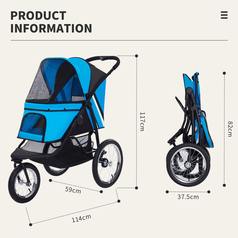 Designer Pet Carrie Big EVA wheels For Medium Or Big Dog Luxury Pet Strollers for larger dog