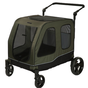 600D Oxford Fabric Travelling Outdoor Pet Trolley Cart Extra Large Dog Durable 60kg Big Dog Stroller for Pet