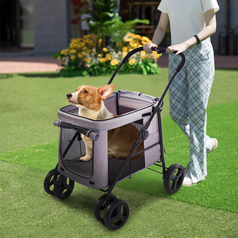 Outdoor Travel Pet Stroller stroller  pet  dog stroller large  luxury 4 wheels pet dog trolley