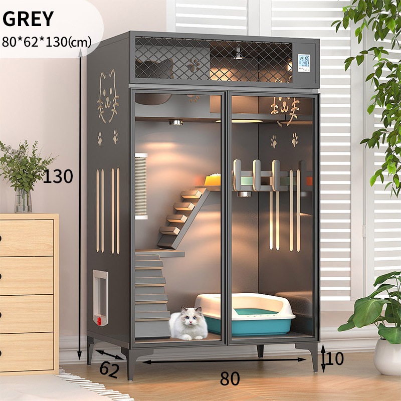 2023 high quality multifunctional stable large space with door wood cat house  Wooden Cat cage for pet