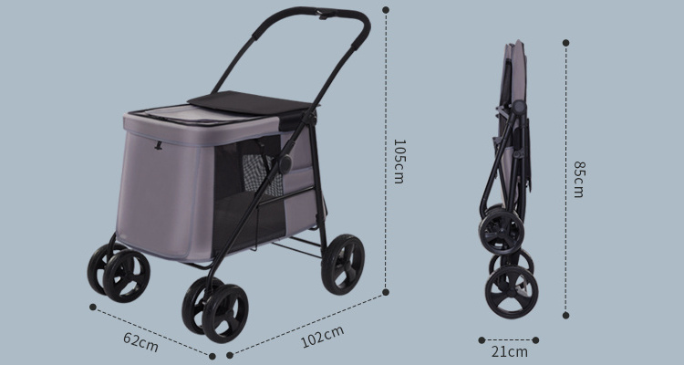 Wagon for Cats pet dog stroller with removable carriage Pet Stroller for 2 Dogs