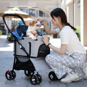 High Quality Pet Gear Trails Pet Stroller for Cats/Dogs Zipper Entry Easy Fold with Removable Liner Safety Tether Storage Basket