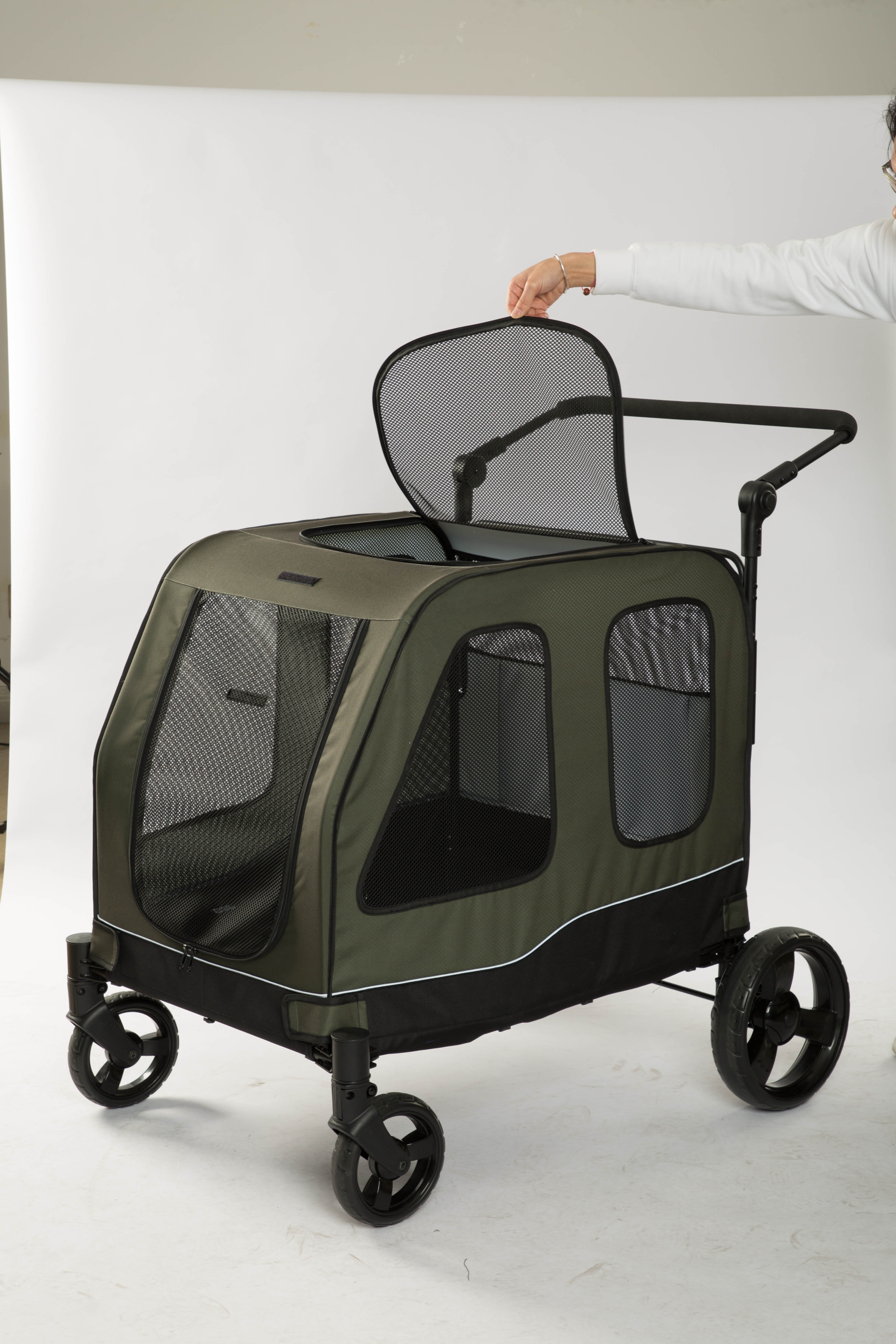 600D Oxford Fabric Travelling Outdoor Pet Trolley Cart Extra Large Dog Durable 60kg Big Dog Stroller for Pet