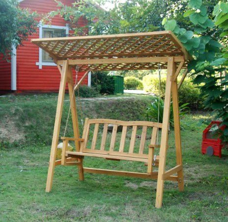 Outdoor Patio Leisure Garden Wooden Swing Bench Swing Chair For Two Person