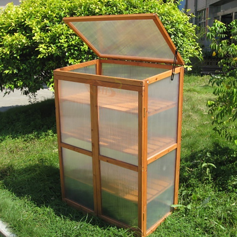 Chinese fir wood outdoor garden multi-span mini greenhouse for backyard plastic greenhouse