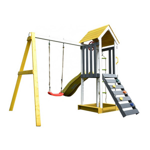 wood garden swing patio outdoor swing with slide for kids