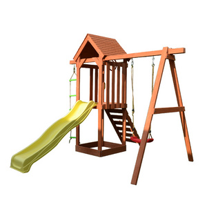 Kids Wooden Baby Playground Sets With children Slide And Swing For School And Park For outdoor playgrounds