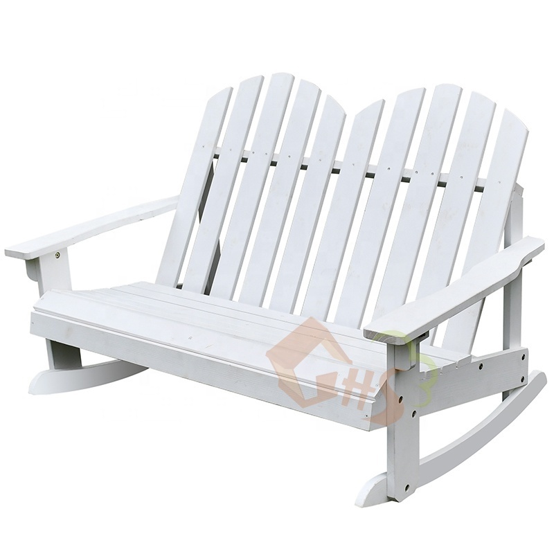 Children Outdoor wooden double kids rocking chair