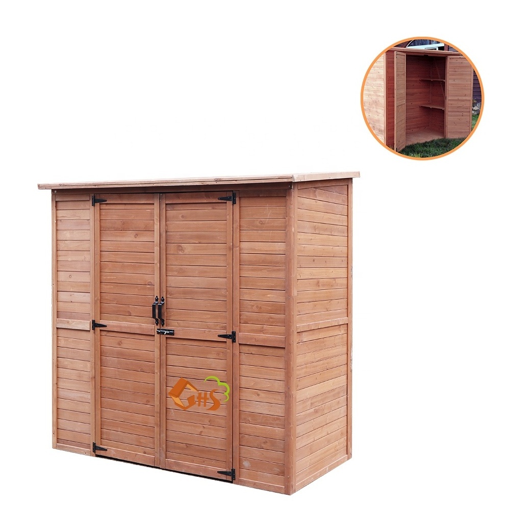 GHS Wooden Vertical Resin Weather Resistant Storage Shed Garden Tool Shed Outdoor Storage Shed