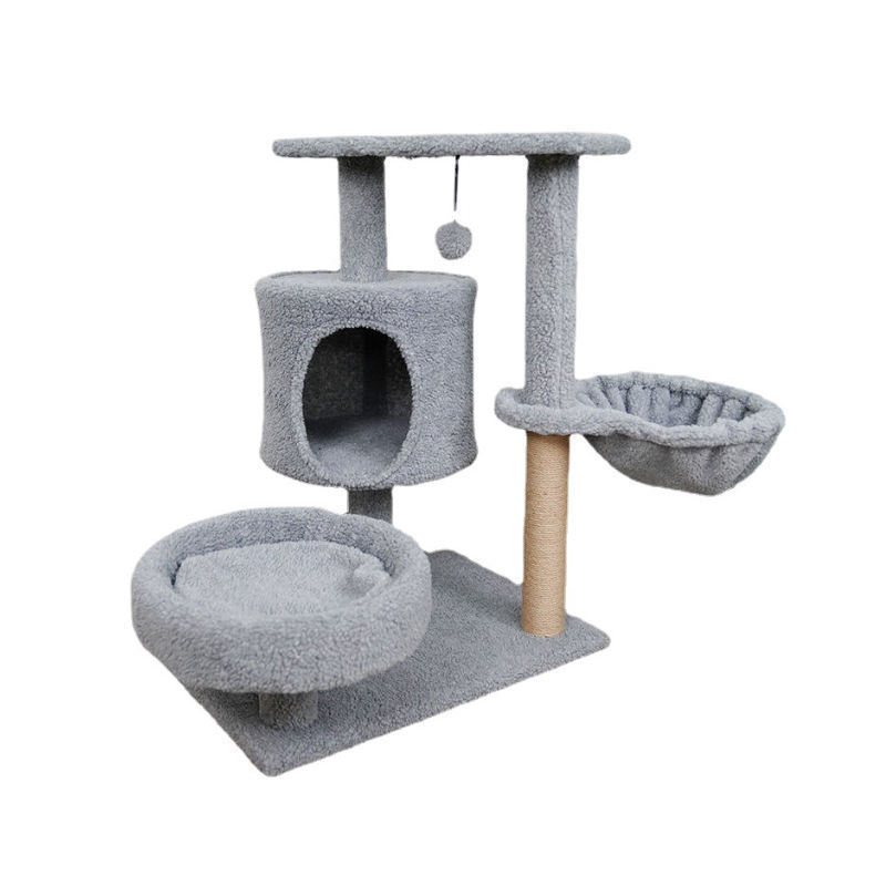 Wholesale Cat Accessories cute fashion beige luxury with cat indoor tree tower houses scratches climbing pet cat tree