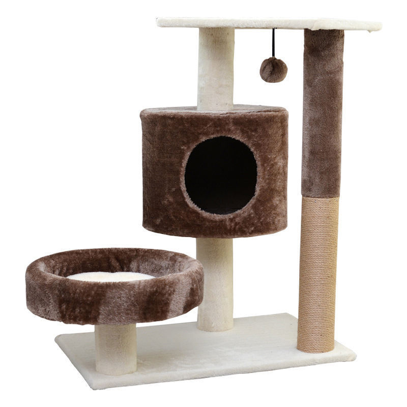 Wholesale Cat Accessories cute fashion beige luxury with cat indoor tree tower houses scratches climbing pet cat tree