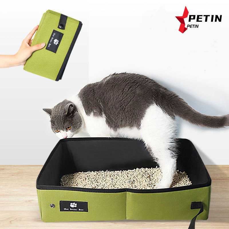 Travel Cat Litter Box Foldable  Outdoor Portable Litter Box