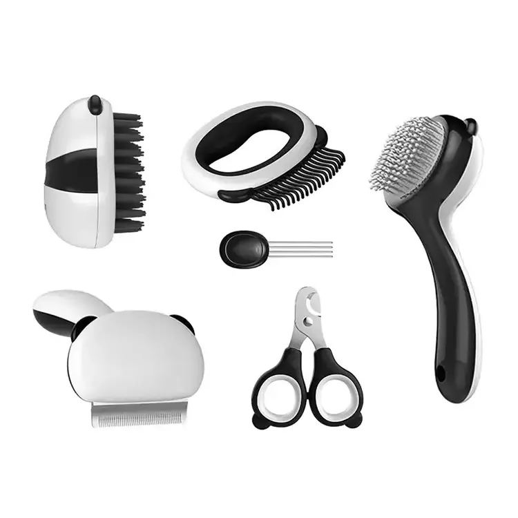 Pet Grooming Set 7 in 1 pet grooming kit tools for dogs and cats knotted massage comb Pet Stainless steel cleaning grooming kit