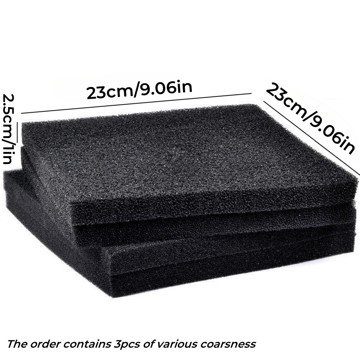 3pcs Aquarium Bio Sponge Filter Media Fish Tank Cartridge Filter Foam Pad Inserts Sponge Filter Pad, Cut to Size