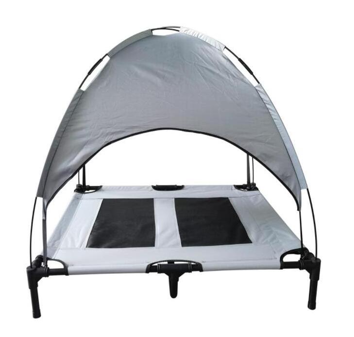 Outdoor dog tent bed travel raised pet dog bed with canopy metal frame elevated dog cot