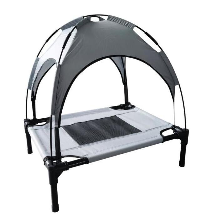 Outdoor dog tent bed travel raised pet dog bed with canopy metal frame elevated dog cot