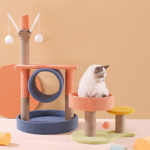 Cat Scratching Post Plush Cat Climbing Tower Ball Cat Tree Tower