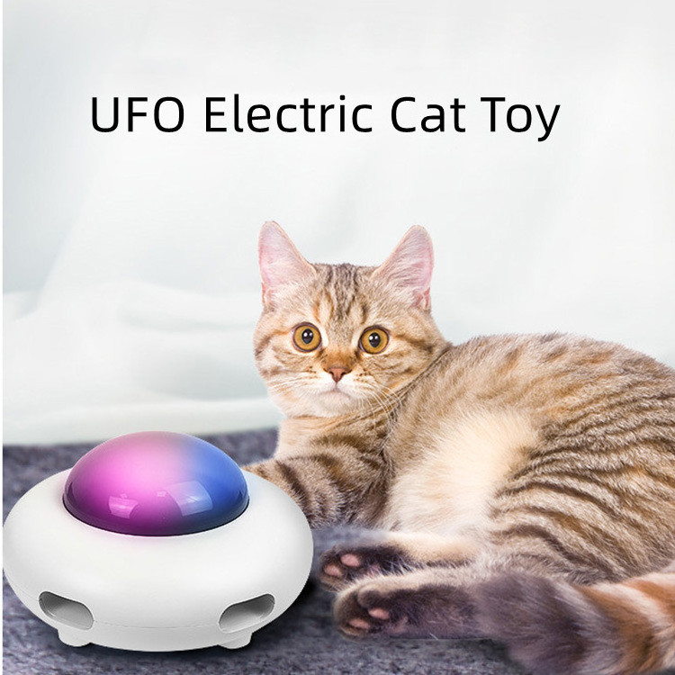 Ufo Interactive Cat Toy Funny Feather Toys For Cats Automatic USB Chargeable Electronic Cat Toy