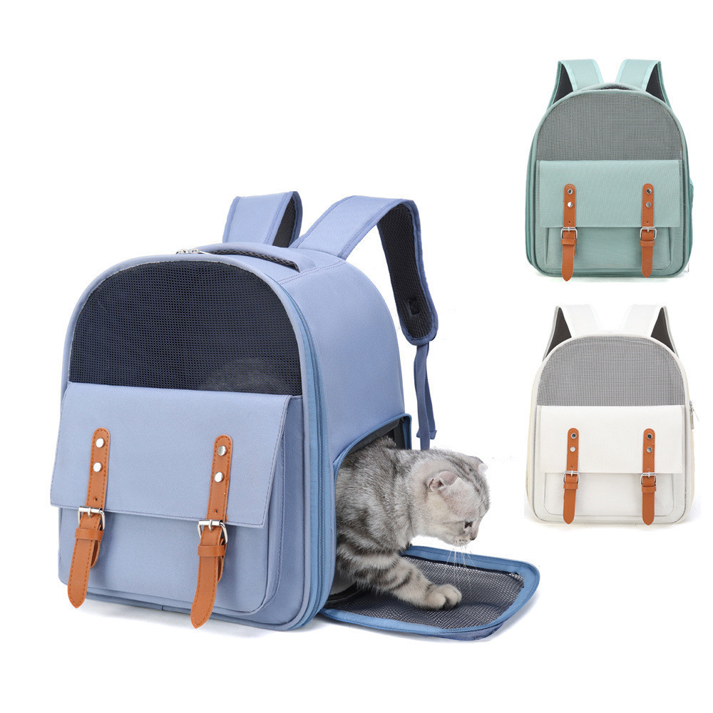 Breathable Pet Backpack Large Capacity Outdoor Cat Carriers Bag Summer Mesh Cats Pet Carriers