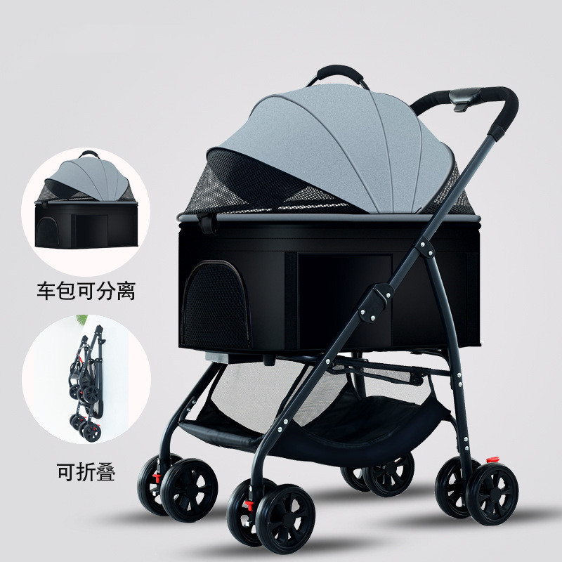 Foldable Luxury Pet Stroller Outdoor Detachable Pet Stroller Carrier Dog Stroller