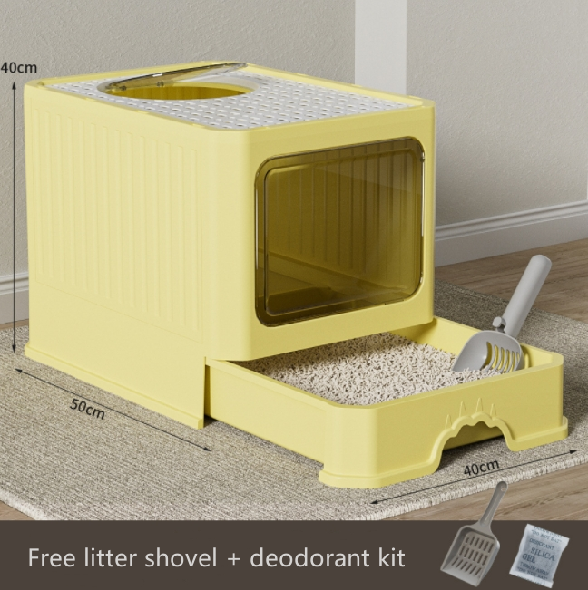 Closed Large Cat Litter Box Double Exit Deodorant And Spatter-Proof Cat Litter Box