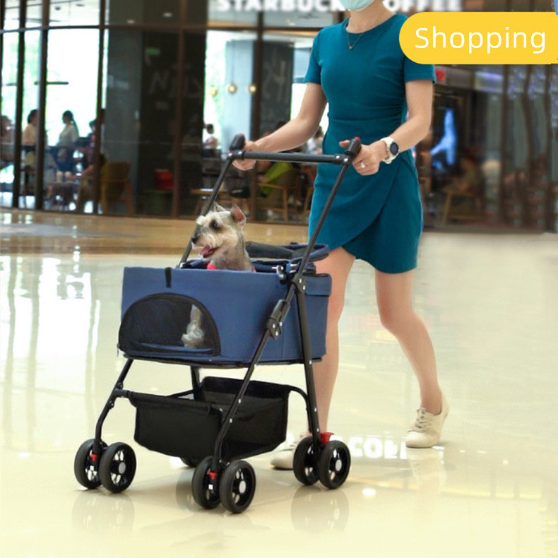 Foldable Pet Stroller Wholesale Stroller For Dogs Cat Pet Trolley Carrier With Wheels