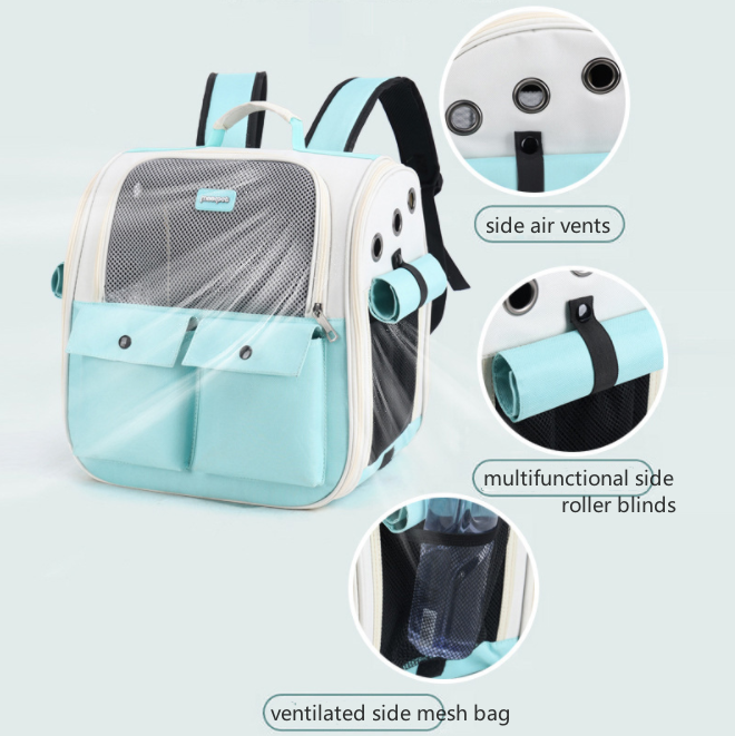 Fashion Breathable Square Cat Carrier Backpack Pet Carrier Bag Foldable Outside Cat Backpack