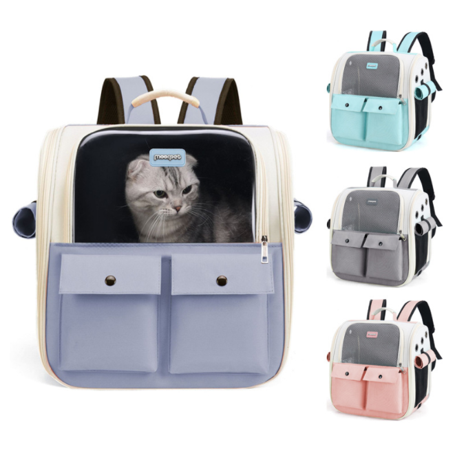 Fashion Breathable Square Cat Carrier Backpack Pet Carrier Bag Foldable Outside Cat Backpack