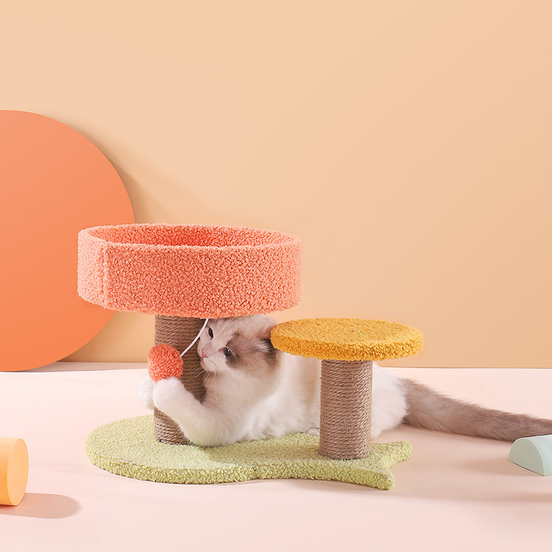 Cat Scratching Post Plush Cat Climbing Tower Ball Cat Tree Tower