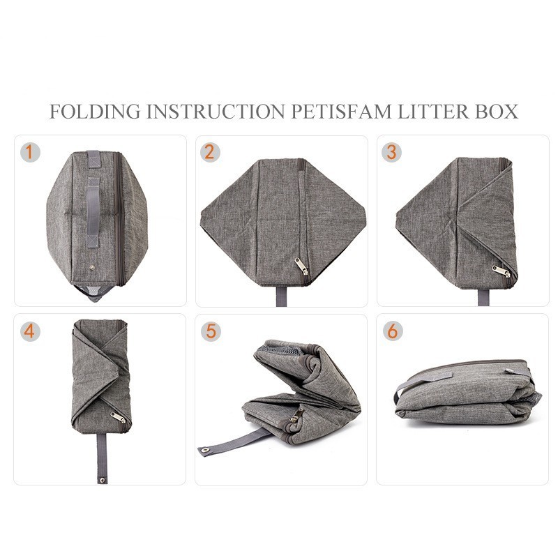 Travelling Portable Waterproof Pet Toilets Canvas Folding Cats Litter Box