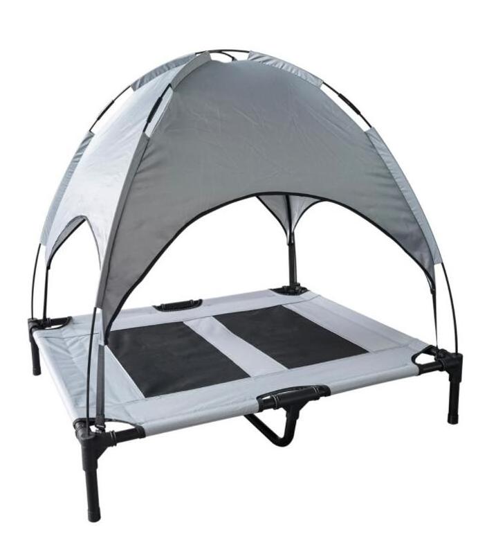 Outdoor dog tent bed travel raised pet dog bed with canopy metal frame elevated dog cot