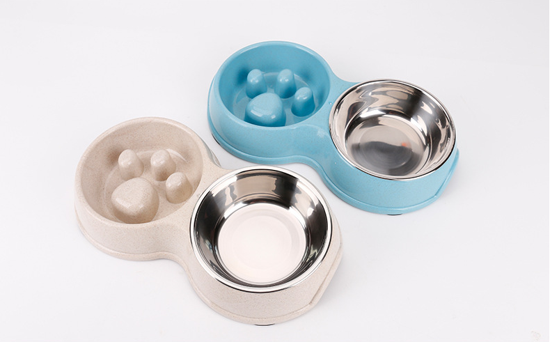 Stainless Steel Plastic Dog Bowl Slow Feeder For Pet Bowl