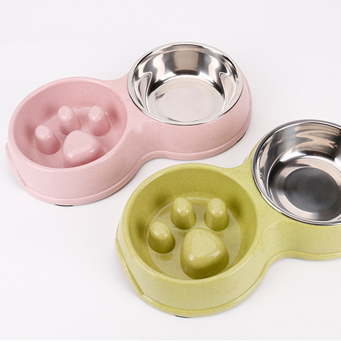 Stainless Steel Plastic Dog Bowl Slow Feeder For Pet Bowl